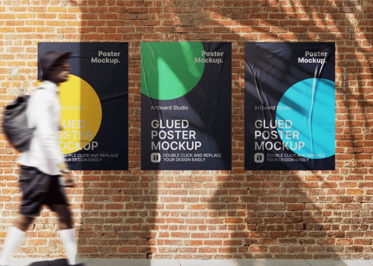 This free psd urban poster mockup is perfect to showcase your poster design to your client. Glued Urban Poster Mockup Template