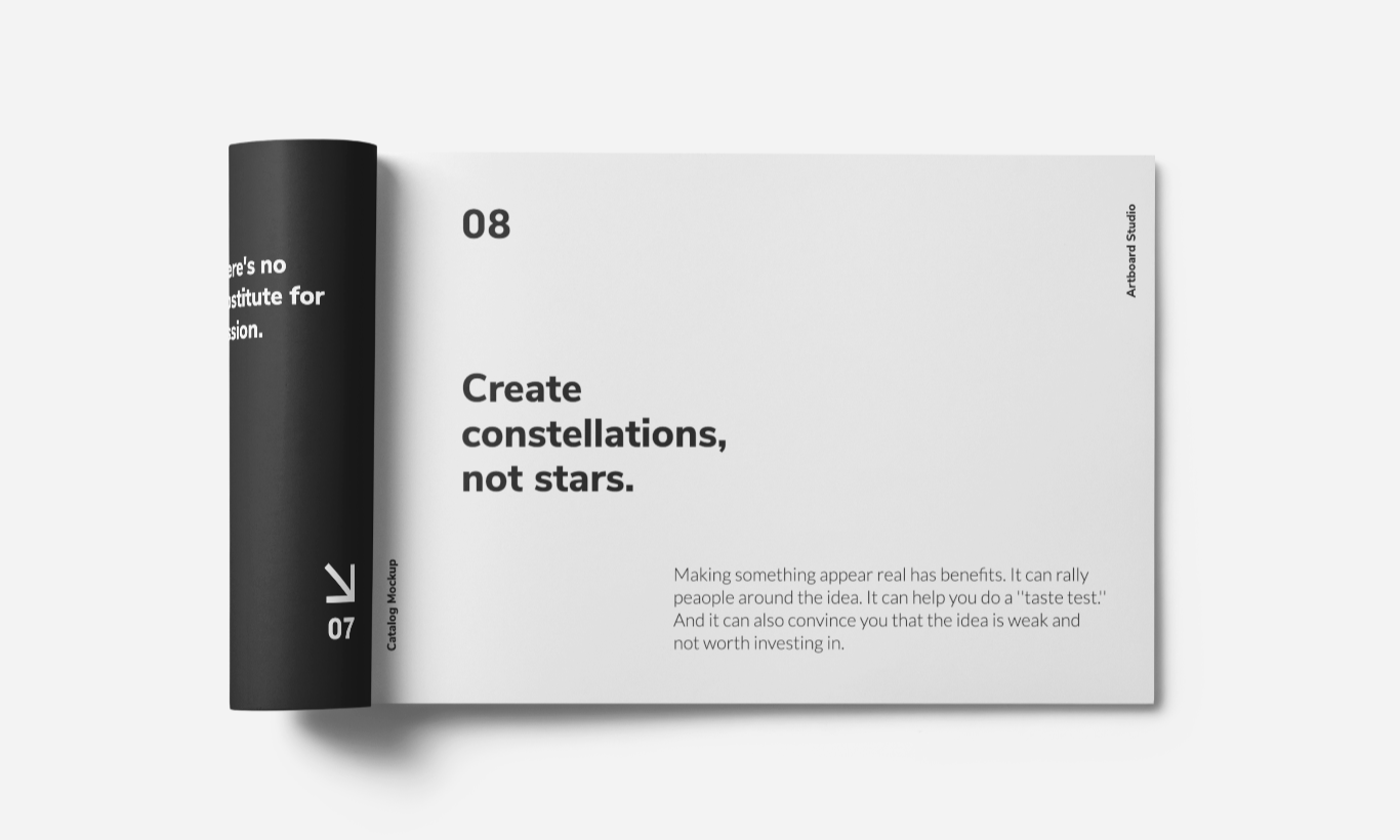 Easy to use and download. A4 Landscape Brochure Mockup Scene