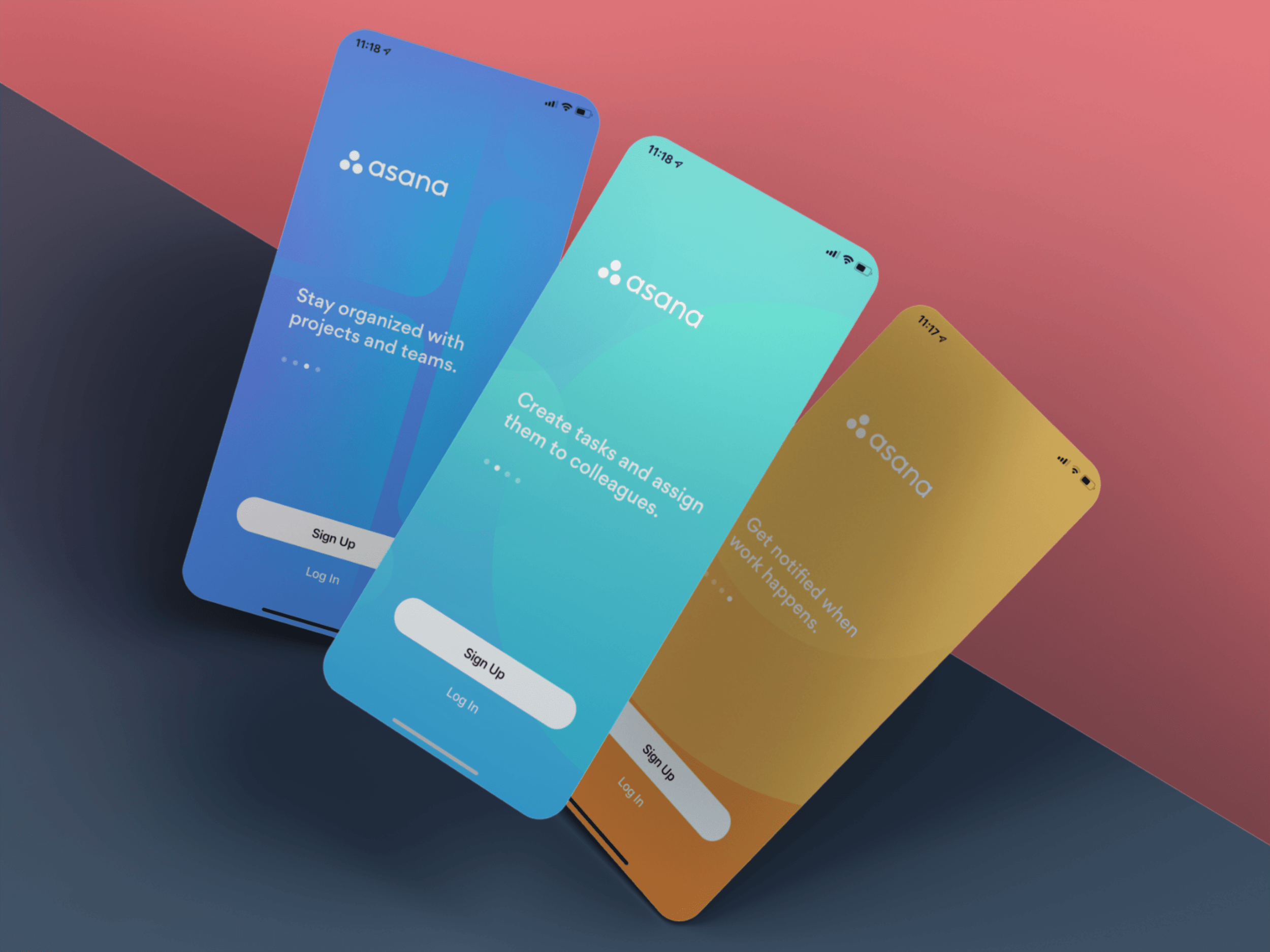 Mobile app mockup psd to present your app or ui/ux design in a photorealistic look. App Ui Mockup Template Triple Screens