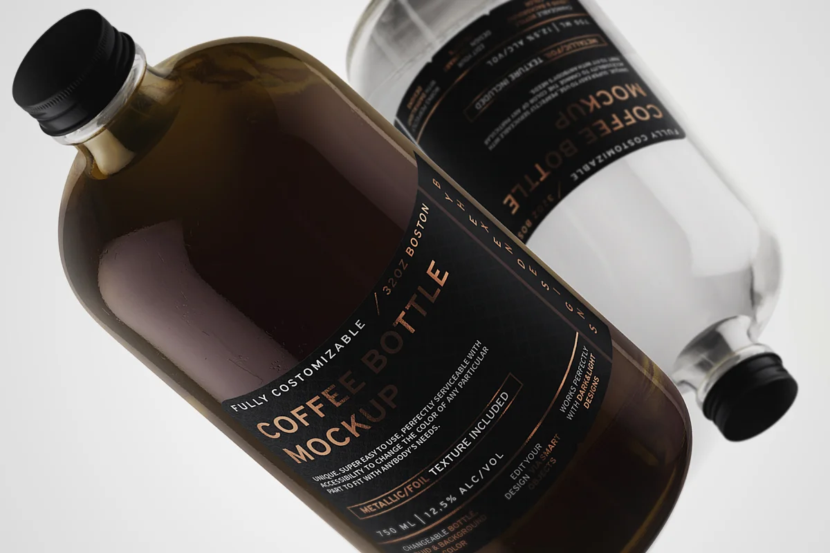 Layered psd with smart object insertion license: 80 Best Coffee Bottle Mockup Templates Free Premium